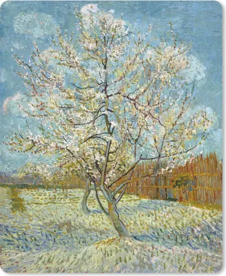 Produktbild von MuchoWow® Mauspad Mousepad Blühender Pfirsichbaum - Vincent van Gogh 19x23 cm - Mousepads - Maus Mat - Pad - Mausunterlage - Mauspads - Spielen