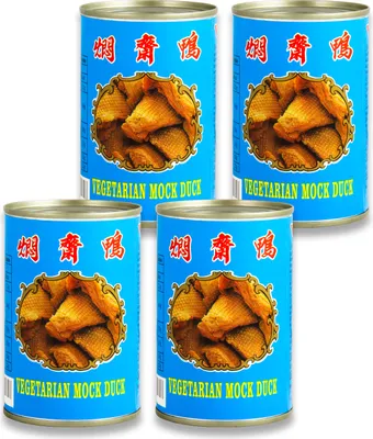 Produktbild von 4er-Pack Wu Chung Mock Ente, vegetarisch VEGETARIAN MOCK DUCK aus Weizeneiweiß [ 4x 280g / 180g ATG ]