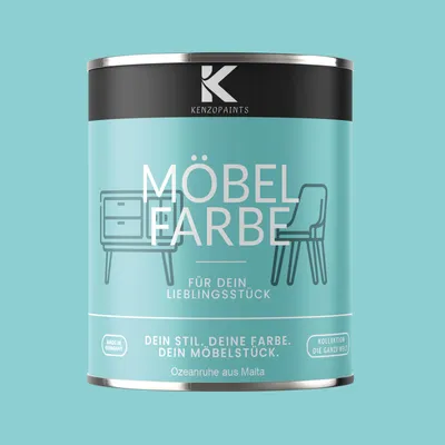 Produktbild von Kenzopaints 750ml Möbelfarbe Möbellack - Ozeanruhe aus Malta