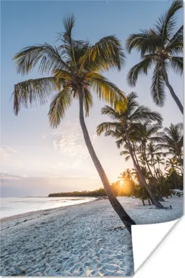 Produktbild von MuchoWow® Poster Strand - Sonnenuntergang - Palme 20x30 cm - Papierdruck