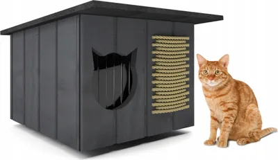 Produktbild von Katzenhaus Katzenhütte Outdoor Katzenhöhle Katze Hund Winterhaus Isoliertes Verdeck Kratzbaum 32x56cm; Graue Farbe