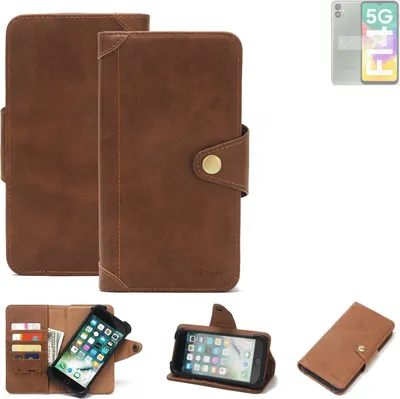 Produktbild von K-S-Trade Handyhülle kompatibel mit Samsung Galaxy A14  Schutz Hülle Walletcase Bookstyle Tasche Case Handytasche Wallet Flipcase Cover PolyurethanBraun