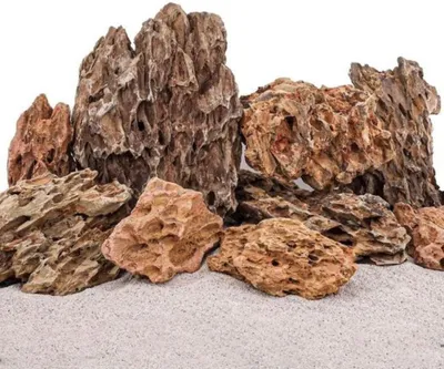 Produktbild von AquaOne Aquarium Natursteine Drachensteine 5kg Mix Gr.S-L Dekoration Dragon