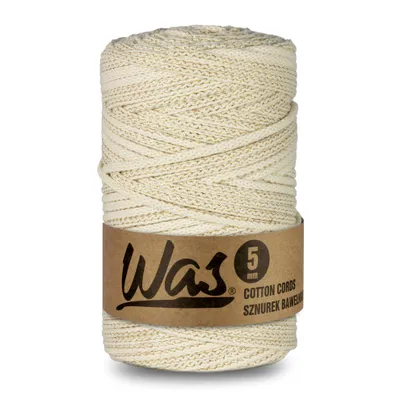Produktbild von Baumwollkordel  Geflochtene Baumwollschnur  Polyesterkernschnur  Für Makramee  Makramee-Seil Bastelkordel  5mm  100m Elfenbein mit Goldfaden DIY  WAS