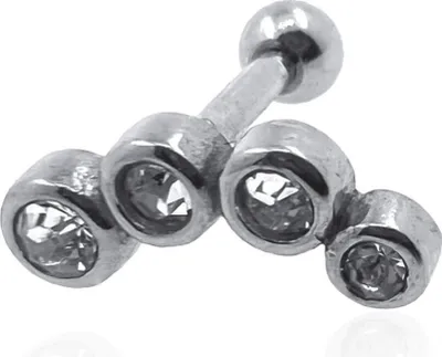 Produktbild von Helix Ohrpiercing 316L Chirurgenstahl mit Kristallen