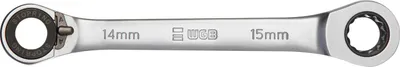 Produktbild von WGB Doppel-Ringratschenschlüssel gekröpft Ratschenschlüssel SW 17x19 mm Stahl