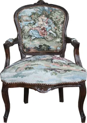 Produktbild von Casa Padrino Barock Salon Stuhl Gobbelin / Braun - Möbel Antik Stil