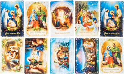 Image de Cartes de Noël religieuses avec enveloppe - sans texte, lot de 10