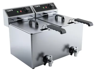 Zdjęcie produktu dla Frytkownica komercyjna EF88 z kranem spustowym, wyjmowaną misą, 2x3 kW