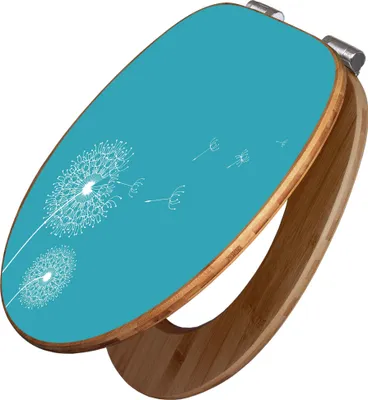 Produktbild von banjado Design WC Sitz Bambus Absenkautomatik -Pusteblume 4 - Toilettendeckel mit Absenkautomatik Holz/hochwertiger Bambus Klodeckel/WC-Sitz für alle gängigen Toiletten [TDB2 11123]