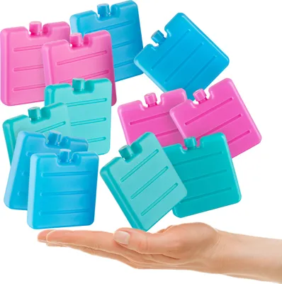 Produktbild von BigDean 6er Set Mini Kühlakkus - 7,5cm klein - perfekt für Kühltasche, Kühlbox, Brotdose, Lunchbox - Kühlpacks Kühlelemente - extra schmal, flach