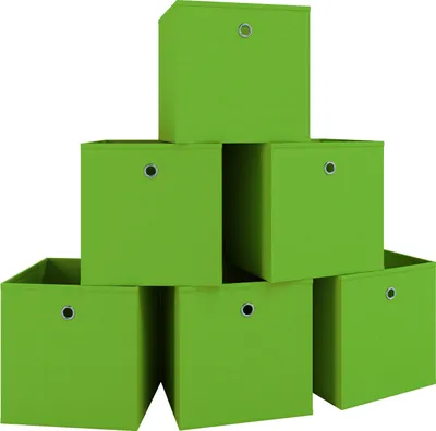 Produktbild von VCM 6er Set Faltbox | Klappbox Stoff Kiste | Faltschachtel | Maße ca. H. 28 x B. 27 x T. 27 cm | Regalbox - Boxas