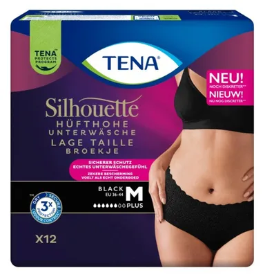 Produktbild von TENA - Silhouette Plus Black M - 12 Stk.