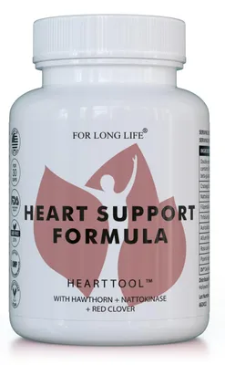 Produktbild von HEARTTOOL Nahrungsergänzungsmittel mit Weißdorn, Rotklee, Bärlauch, Vitalpilzen und Pflanzenextrakten | 120 vegane Kapseln