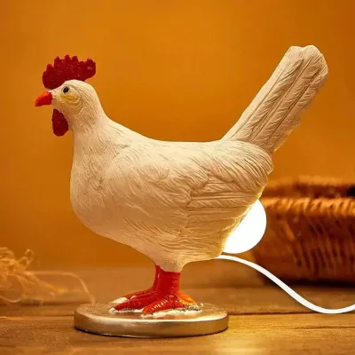 Produktbild von LED Huhn Ei Lampe weiches warmes Licht lustig lebensechte Harz Huhn Ei Nachtlicht für Schlafzimmer Nachttisch