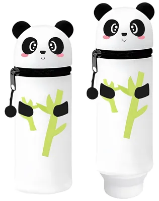 Produktbild von Federmäppchen mit Reißverschluss, Panda-Motiv, für Schule, Büro, Homeschooling, niedlicher Stiftehalter mit Cartoon-Aufdruck