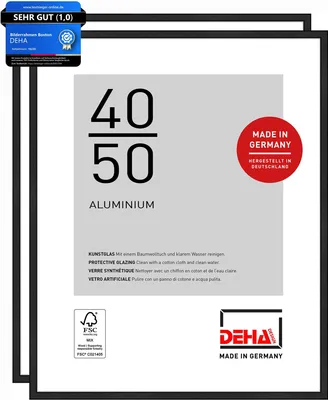 Produktbild von DEHA Design Bilderrahmen Boston (2er Set), 40x50 cm, Aluminium Schwarz Matt