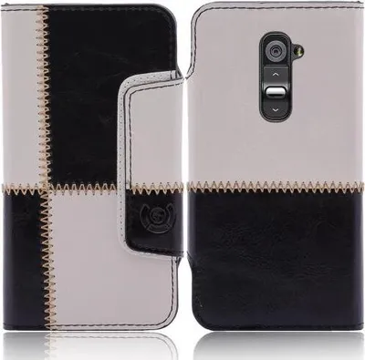 Produktbild von LG G2 (D802) numia Bookstyle Nahtmuster Schwarz-Weiss