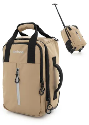 Produktbild von blnbag M7 - ultraleichtes Unter-Sitz Handgepäck Ryanair 40×20×25 cm, wasserfestes Material, Laptop-Tasche, kleiner Koffer 2 rollen Cabin Bag max 20L,Champagner