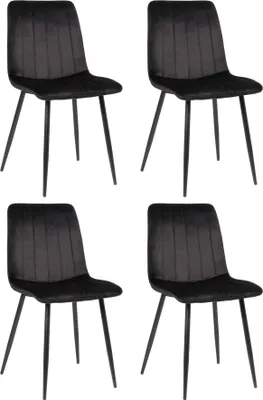 Produktbild von 4er Set Stühle HLO-CP46 Samt  schwarz