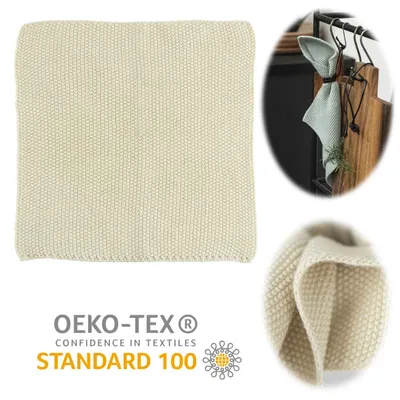 Produktbild von LS-LebenStil Vintage Spüllappen 25cm Mynte Latte Gestrickt 100% Baumwolle waschbar Putzlappen Reinigungstuch Geschirrtücher Spültuch Fusselfrei
