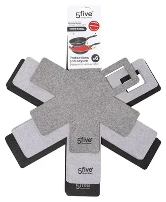 Produktbild von 5five Simply Smart Pfannenschoner 6er-Set, Kratzschutz, 100% Polyester, Grau, 179731