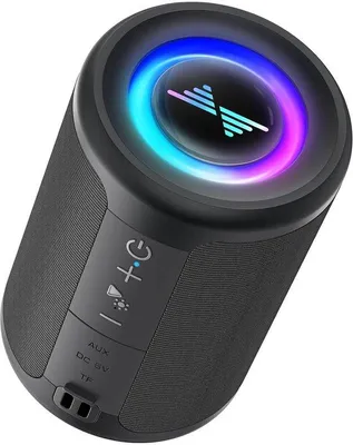 Image de Petite enceinte Bluetooth sans fil avec effets lumineux – TWS, Bluetooth 5.3, USB-C, AUX/TF – pour l'extérieur et la maison