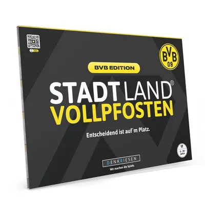 Produktbild von Stadt Land Vollpfosten® BVB Edition – "Entscheidend ist auf'm Platz." | A4 Spielblock