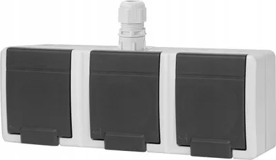 Produktbild von ELEKTRO-PLAST | Steckdose Aufputzmontage 3-fach 5043-65 - Grau - IP65 - Witterungsbeständig - Sicher und Funktional