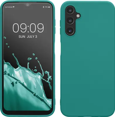 Produktbild von kwmobile Hülle kompatibel mit Samsung Galaxy A14 5G Hülle - weiches TPU Silikon Case - Cover geeignet für kabelloses Laden - Petrol matt