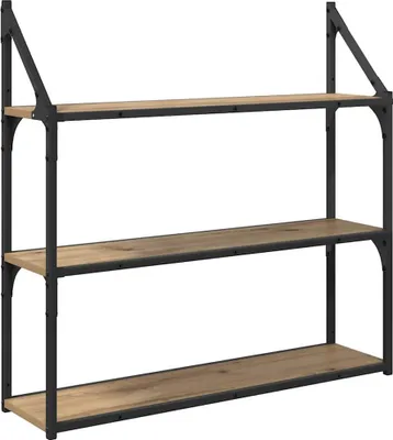 Image de vidaXL Étagère murale Chêne Artisan 80 x 21 x 78,5 cm Bois composite