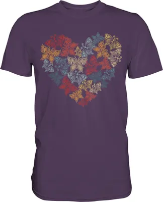 Produktbild von Frauen Schmetterling Herz T-Shirt – Urban Purple / XXL
