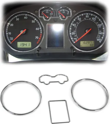 Produktbild von Tachoringe Abdeckungen Blenden 3 teilig chrom für VW Golf 4 95-06 Bora 98-05