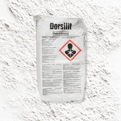 Produktbild von feinpulverig Quarzmehl im 25 kg Papiersack