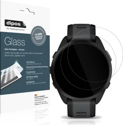 Produktbild von 2x Schutzfolie für Garmin Forerunner 165 - Anti-Shock 9H Folie dipos Glass Kunststoffglas