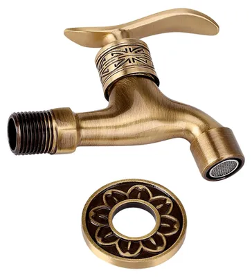 Produktbild von Gartenwasserhahn, Messing Wasserhahn Vintage Wandmontage Kaltwasserhahn 1/2 Zoll für Waschmaschine und Badezimmer