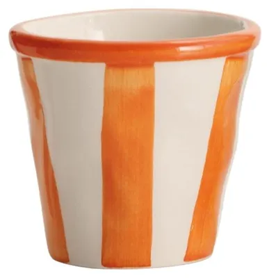 Immagine prodotto di Zafferano Set 6 Bicchierini Righe Collezione Lido in Vetroceramica Artigianale Arancione, Realizzati a Mano a Civita Castellana, Design Irregolare