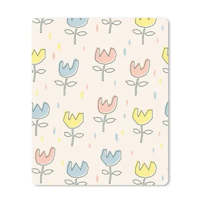 Produktbild von MuchoWow® Mauspad Mousepad Blumen - Pastell - Geburt 30x40 cm - Mousepads - Maus Mat - Pad - Mausunterlage - Mausmatten
