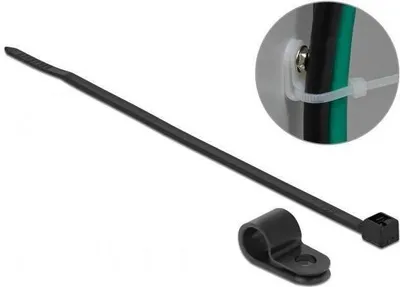 Produktbild von DeLOCK 18868, Kabelbinder zur Schraubmontage, Nylon, Schwarz, 9,5 mm, -10 - 120 °C, 24 mm