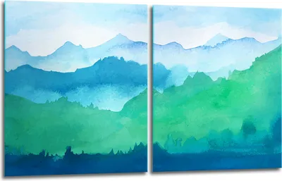 Produktbild von Herdabdeckplatten 2x40x52 Glaskeramikkochfeld 2-Teilig Glas Spritzschutz Landschaft