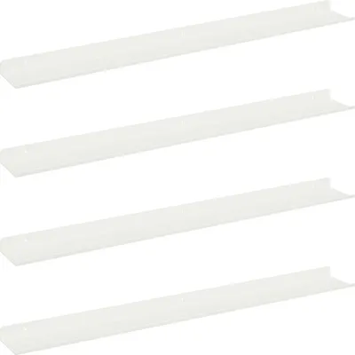 Obrázek produktu pro vidaXL Závěsná police na zeď, 4 ks, bílá, 80 x 9 x 2,5 cm, ocel