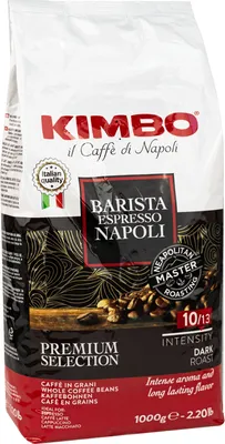 Zdjęcie produktu dla Kimbo Espresso Napoli, 1 kg, Espresso, Ciemna palona, 10/13, Torba