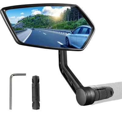 Immagine prodotto di Specchietto per bicicletta in vetro temperato HD, filtro luce blu, per manubrio da 15-20 mm, lato sinistro, colore blu