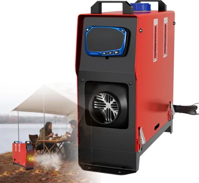 Obrázok produktu pre XINZI 8kW dieselový ohrievač vzduchu s LCD displejom a diaľkovým ovládaním, nezávislý ohrievač, ohrievač vzduchu pre kempovanie, dielňu a použitie mimo siete, červený (typ B)