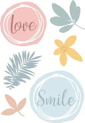 Produktbild von Abziehbilder für Textilwaren A5 Slow Life - Love & Smile