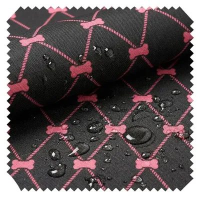 Produktbild von novely® OXFORD 210D - D41 Knochen Raute Graphit Rosa - Bedruckter Polsterstoff - Outdoor Dekostoff - Wasserabweisende Reißfeste Meterware 1lfm