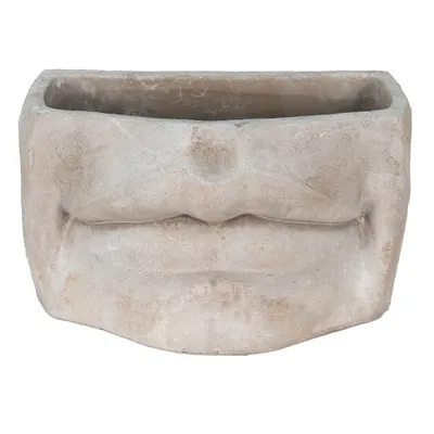 Zdjęcie produktu dla Clayre & Eef Doniczka Usta 26x16x16 cm Szary Kamień