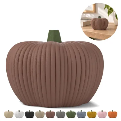Image de Citrouille décorative striée — 5,7 cm – Chocolat