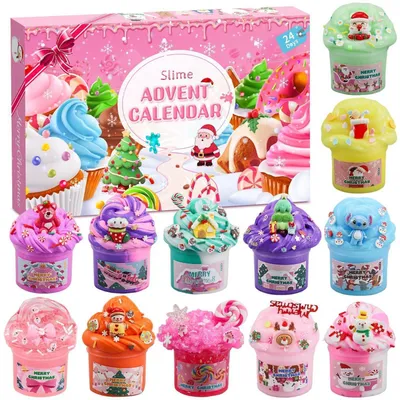Produktbild von Schleim Adventskalender 2026 für Kinder, 24 Tage Countdown, Rosa