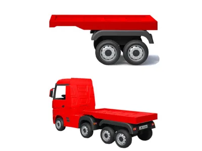 Obrázok produktu pre Náves Mercedes Actros Truck červený, gumové kolesá EVA, dĺžka 105 cm (LE7709)